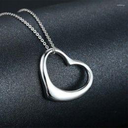 Choker Silver Plated Glossy Heart Shaped Necklace Chain Pendant Jewellery