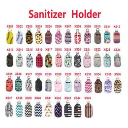 45 Colours 30ML 10.3*6cm Neoprene Hand Sanitizer Alcohol Bottle Holder Keychain Bags Key Rings Hand Soap Bottle Holder