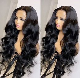 New hairpiece Women's black medium curly hair Long curly hair Front lace chemical Fibre headwear 230323