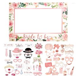 Party Decoration 1Pcs Bride To Be Floral Paper Handheld Po Frames Engagement Wedding Bridal Shower Hen Props