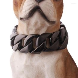 Chains Heavy Black 316L Stainless Steel Dog Slide Chain Collars Durable For Medium Large Dogs Training Pitbull
