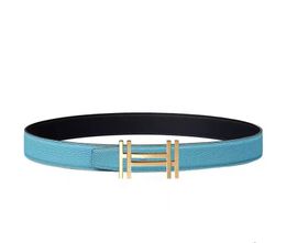 H belts for men designer high-end classic leather waistband men's lychee pattern belts woman H gold and silver Belt buckle belt he0127