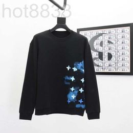 Men's Hoodies & Sweatshirts Designer Hot Selling High Quality Sweater Spring and Autumn European American Fashion Letter l Irregular Four-leaf Clover Round Neck 9U6U