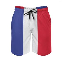 Men's Shorts Men's Beach Anime France Flag Breathable Quick Dry Classic Running Adjustable Drawstring Loose Elastic Hawaii Pants