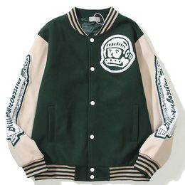 Men's Jackets Hip Hop Men Varsity Jacket Harajuku Vintage Bomber Jackets Astronaut Loose Sport Baseball Uniform Boyfriend Style Streetwear 230323