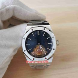 R8 Super men watch 26670ST.OO.1240ST.02 26670 39mm 904L Waterproof blue Calibre 2968 tourbillon machinery 50th Anniversary transparent mens watches wristwatches