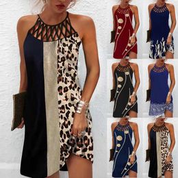 Plus Size S-5xl Womens Casual Dresses 2023 Spring Summer Skirts Fashion Printed Screen Belt Sleeveless Sexy Dress For Women