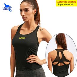 Camisoles Tanks Summer Breaable Racerba Yoga Tank Tops Women Workout Gym Fitness V Qui Dry Running Sport Sleeveless Shirts Customise Z0322