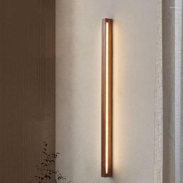 Wall Lamp Wood Led Modern Long Light For Bedroom Living Room Surface Mounted Sofa Background Sconce Lighting Fixture