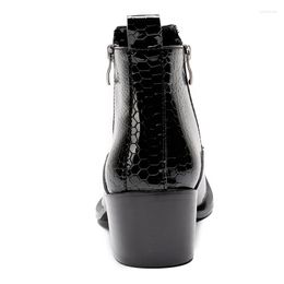 Boots 2023 Designer Style Metal Trend Cool Ankle Mens Zip Shoes Male Footwear High Quality Brand Big Size Black