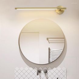 Wall Lamps Designer Mirror Headlight Northern Europe Modern Concise Full Copper Toilet Dresser Led Restroom Villa El Lamp Bedroom