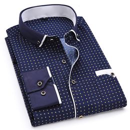 Mens Casual Shirts Fashion Print Casual Men Long Sleeve Button Shirt Stitching Pocket Design Fabric Soft Comfortable For Men Dress Slim Fit 4XL 8XL 230323