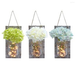 Wall Lamps Vintage Mason Jar Decor Sconces Hanging Wooden Board Country House Lights For Bedroom Venue Farmhouse Living Room