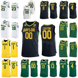 Baylor Bears College Jersey Basketball 1 Keyonte George 10 Adam Flagler 4 LJ Cryer 11 Jalen Bridges 13 Langston Love Jonathan Tchamwa Tchatchoua Flo Thamba Sewing