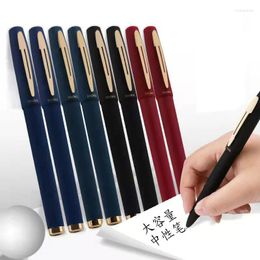 12pcs Large Capacity 1.0mm Signature Antibacterial Pen Water Black Carbon Bold Office Public Neutral Business Water-Based Refill