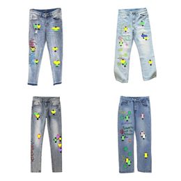 Designer Jeans Men's Jeans Mens Designer Embroidery Chrome Straight Trousers Heart Letter Prints for Women Casual Long Trend Brand Motorcycle Pant