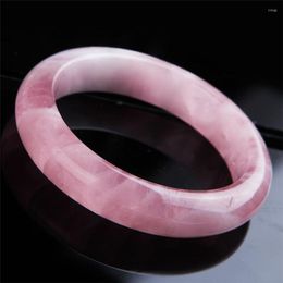 Bangle 2023 Drop Genuine Pink Natural Quartz Bracelets For Women Love Fashion Crystal Inner Diamter 57mm