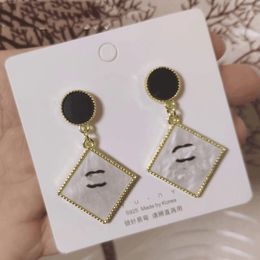 Concise Style Square Letter Stud Earrings Designer Earring Pendant Jewelry for Women Gifts S Sier Needle High Quality