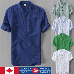 Men's T Shirts CA Summer Linen Casual T-Shirts Comfy Short Sleeve Shirt Loose O-Neck Top Men Clothing