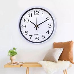 Wall Clocks 8 Inch Round Quartz Clock Glow In Dark Bedroom Sweep Kitchen Silent L2n3