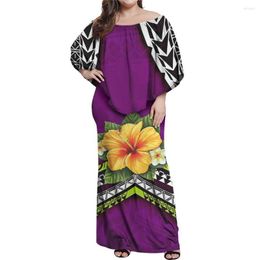 Casual Dresses HYCOOL Hawaii Floral Print Off Shoulder Midi Dress Women Slash Neck Elegant 2023 Ladies Summer Ruched Party Robes