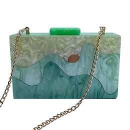 Evening Bags Luxury Designer Handbag Acrylic Bag For Women Vip Selling Bride Wedding Crossbody Green Clutch Party Purse Shoulder Ba 230323