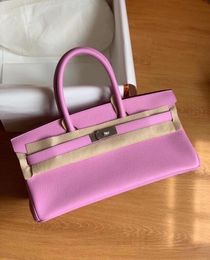 Designer bag 42cm large size totes luxury purse fully handmade quality italy togo leather wax line stitching women pink green colors fast delivery