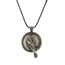 Pendant Necklaces Norse Talisman Viking Raven Black Bird Celt Crow Necklace Women Men Jewellery