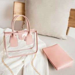 Casual Transparent Fashion Bags Messenger Son-mother Chic Crossbody All-match Chains Zipper Simple Handbags New Womens