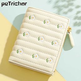 Wallets Luxury Flower Short Women Wallet Many Department Ladies Cute Small Clutch Ladies Money Coin Card Holders Purse Female Wallets Z0323