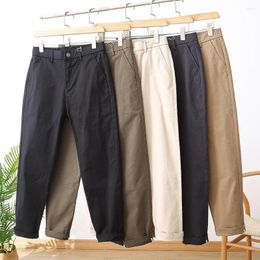 Men's Pants 2023Men's Black Business Straight Casual Twill Woven Fabric Semi-elastic Light Men's