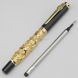 Jinhao High Grade Rollerball Pen Auspicious Dragon Carving Heavy Golden Office & School Supplies