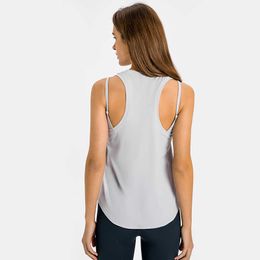 Camisoles Tanks ZenYoga UNe Racerba Lightweight Yoga Sport Running V Women Loose Hip Leng Workout Gym Tank Tops Sleeveless Activewear Z0322