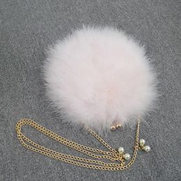 Waist Bags Luxury Ostrich Feather Clutch Bag Women Party Evening Dress Handbag Ladies Wedding Purse Arrival Fashion Chain Shoulder 230323