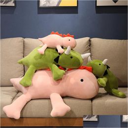 Plush Dolls Dinosaur Weighted Toys Cute Soft Stuffed Animals Plushies Kawaii Dino Sleep Pillow Baby Doll Birthday Gift For Kids 2206 Dhgdf