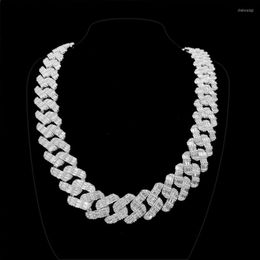 Chains 19mm Ladder Zircon Cuban Chain Necklace Hiphop Men Iced Out Cubic Zirconia Link Party Ins Design Jewelry Gift