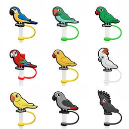 bird straw cover topper silicone accessories cover charms reusable splash proof drinking dust plug decorative DIY your own 8mm straw