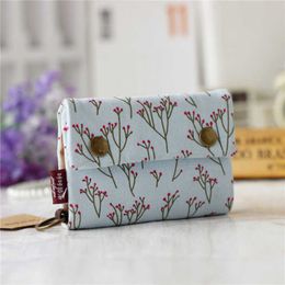 Wallets 2022 Women Cotton Fabric Short Wallet for Female Large Capacity Coin Purse Card Holder Ladies Multifunction Men Purse Carteira Z0323