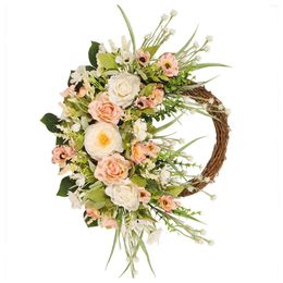 Decorative Flowers Rose Cherry Blossom Wreath Wall Hangings 15.7 Inch And Window Decor