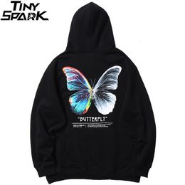 Mens Hoodies Sweatshirts Men Hip Hop Sweatshirt Hoodie Colour Butterfly Streetwear Harajuku Pullover Hoodie Cotton Fleece Winter Autumn Black Hoodie 230323