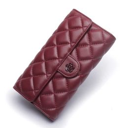 Luxury Leather Wallet New Niche Design Ladies Small Coin Purse Long Money Clip 0401