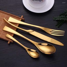 Dinnerware Sets Stainless Steel Knife Fork And Spoon Four Piece Set El Western Steak Tableware Gift Family