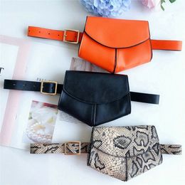 Waist Bag girl waist fanny pack belt bag chest pouch artificial PU travel hip bum purse heart shaped black orange 230323