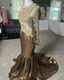 Aso Ebi Arabic sirena in pizzo abiti da ballo cristalli Formale Formale Secondo ricevimento di compleanno abiti da damigella d'onore Vestidos de Noche Femme Robes