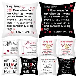 Pillow /Decorative Valentine's Day Wedding Couple Gift Decorative Cover 45x45cm Throw Pillowcase Letters Heart Love Print