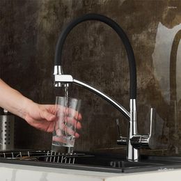 Kitchen Faucets XOXO Filter Faucet Drinking Water Black Deck Mounted Mixer Tap 360 Rotation Pure Sinks Taps 82028