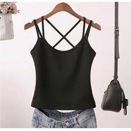 Camisoles Tanks Summer New Korean Version Milk Silk Casual Sport Dance V Women AllMatch Beautiful Ba Slim Sexy Outer Wear Top Sling Z0322