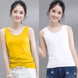 Women's Tanks Camis Elegant Summer Top Women Sex U Neck Cotton Tanks Slim Fit White Tops Sleeveless Female Shirt Oversized Singlet Streetwear P230322