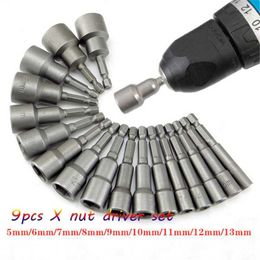 pcsset mmmm Hex SocketS Sleeve Nozzles Nut Driver Set Screwdriver Set Schroevendraaier Set Bits Sets Tools