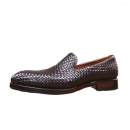 Dress Shoes Sipriks Mens Braided Leather Imported Dark Brown Calf Slip-On Elegant Black Business Social Gents Suit